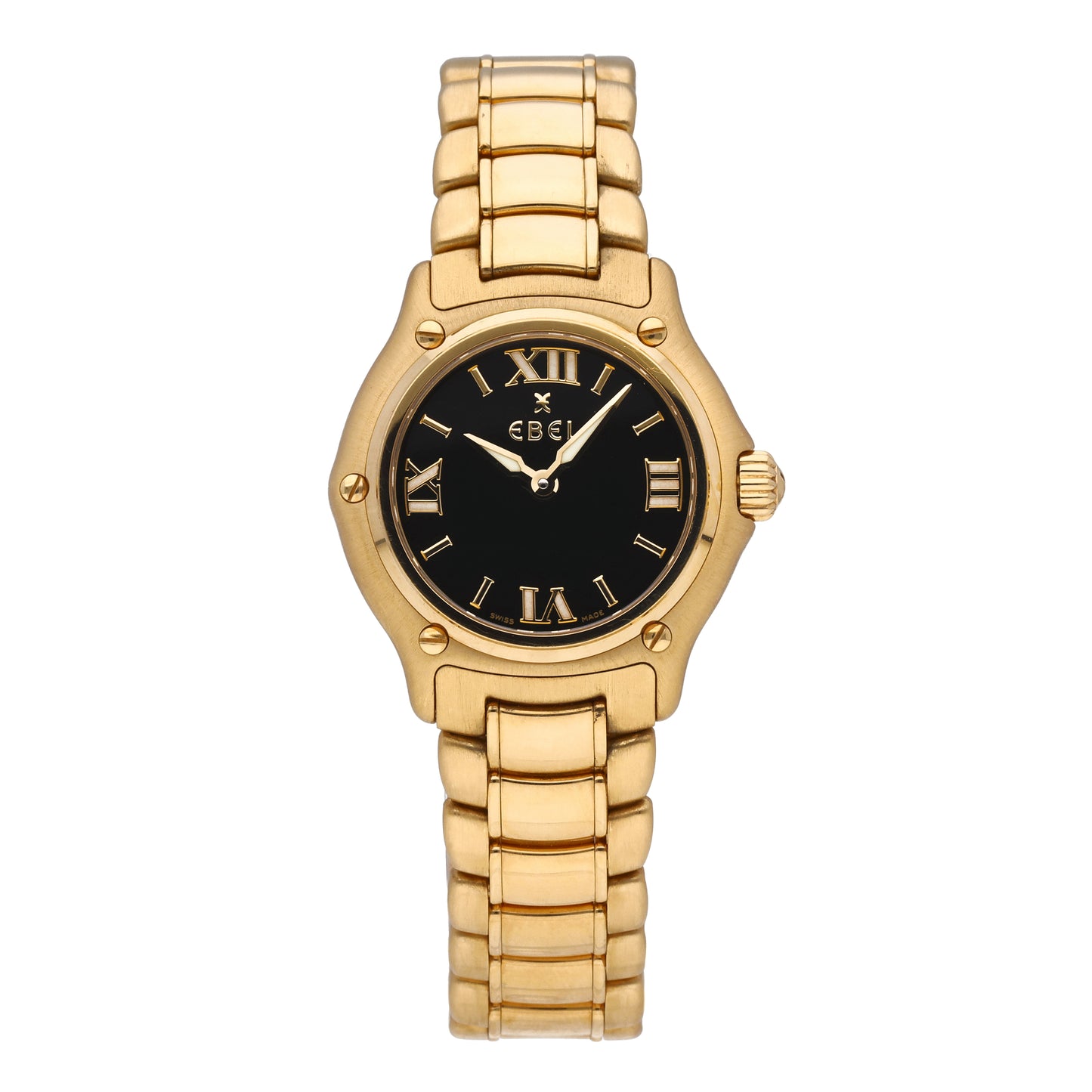 Ebel 1911 18k Yellow Gold Black Dial 27mm Quartz Ladies Watch 8090211