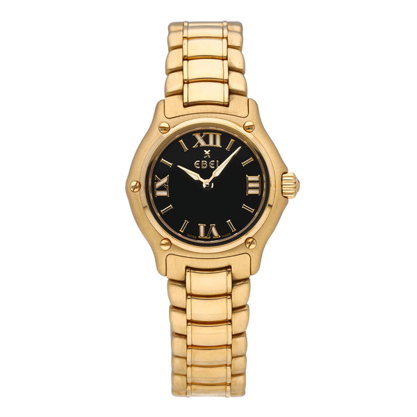 Ebel 1911 18k Yellow Gold Black Dial 27mm Quartz Ladies Watch 8090211