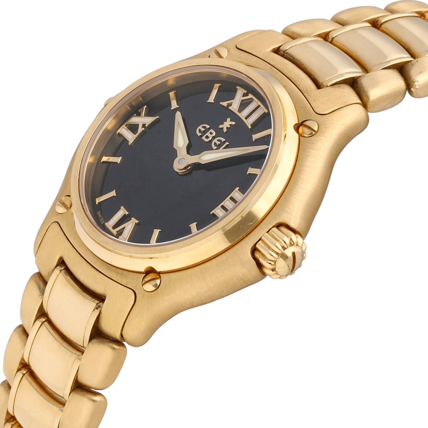 Ebel 1911 18k Yellow Gold Black Dial 27mm Quartz Ladies Watch 8090211