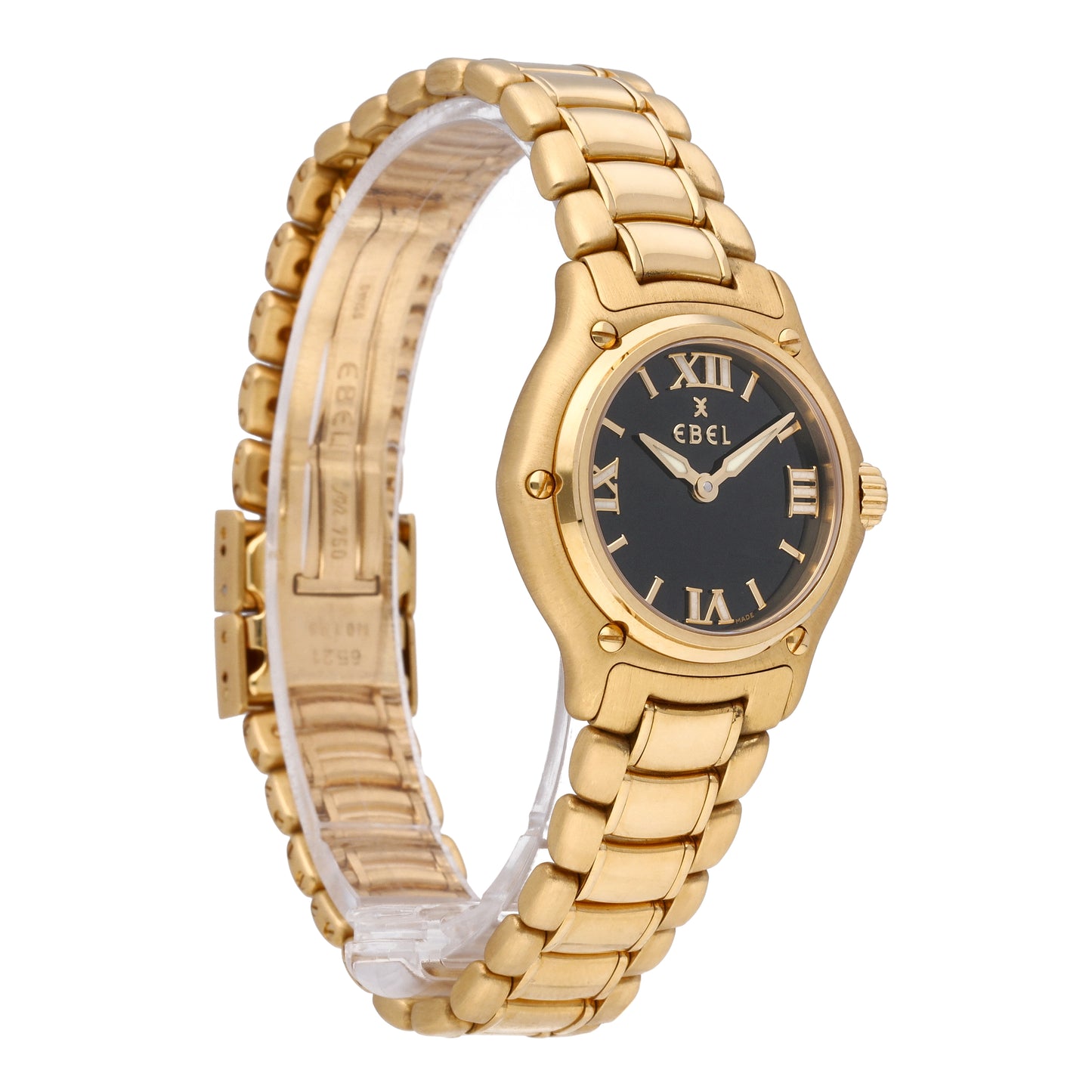 Ebel 1911 18k Yellow Gold Black Dial 27mm Quartz Ladies Watch 8090211