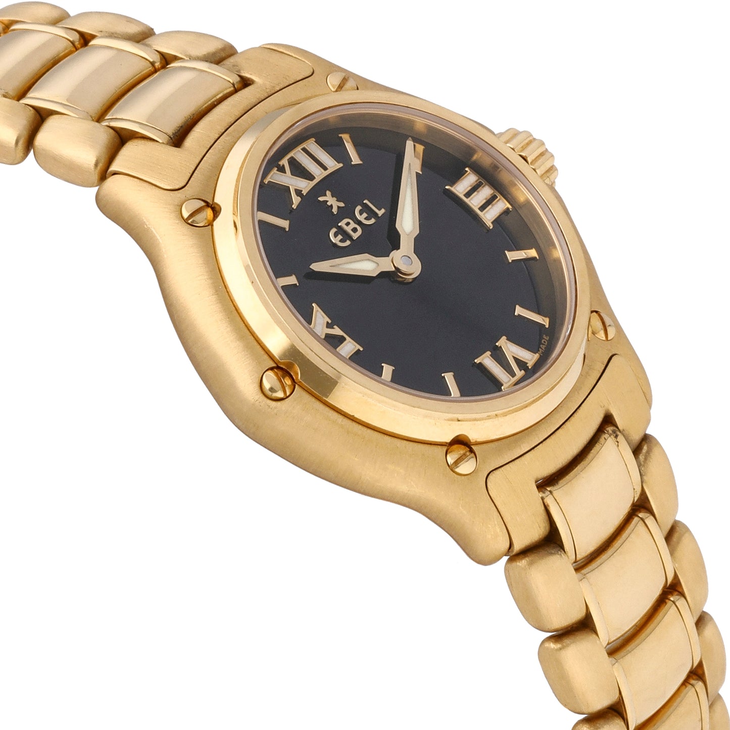Ebel 1911 18k Yellow Gold Black Dial 27mm Quartz Ladies Watch 8090211