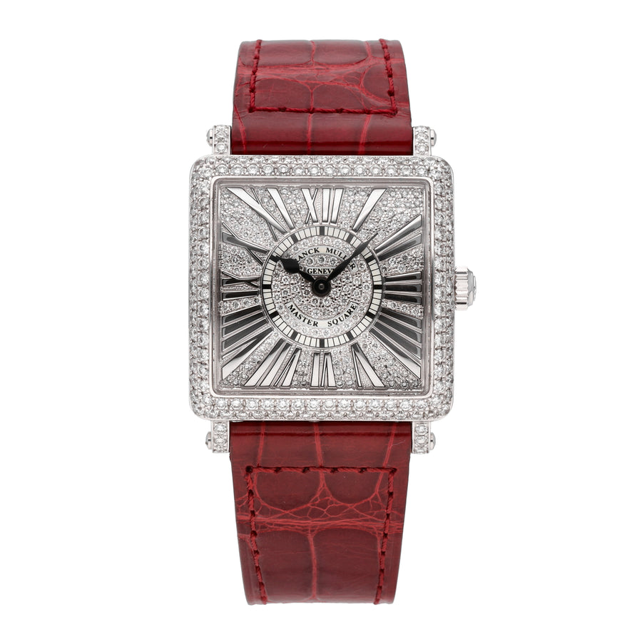 Franck Muller Master Square 18k White Gold Quartz Ladies Watch 6002 L QZ R D CD