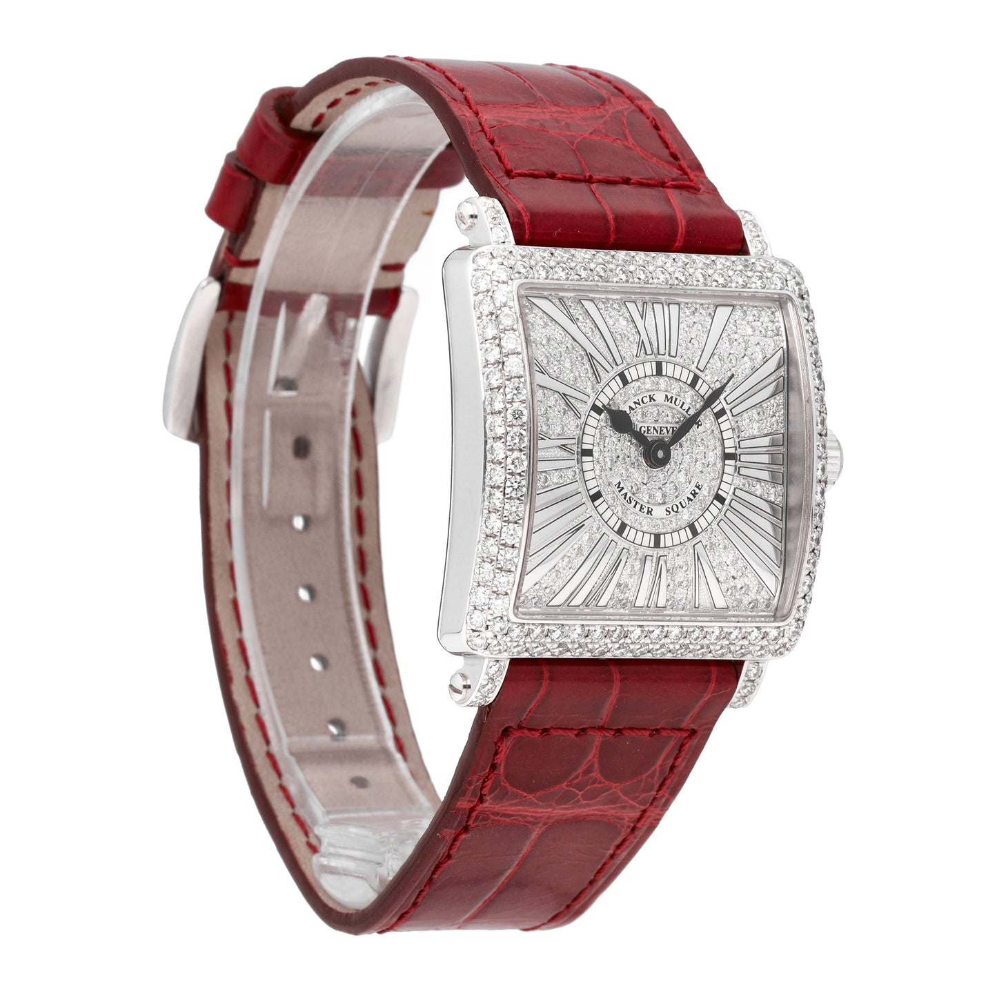 Franck Muller Master Square 18k White Gold Quartz Ladies Watch 6002 L QZ R D CD