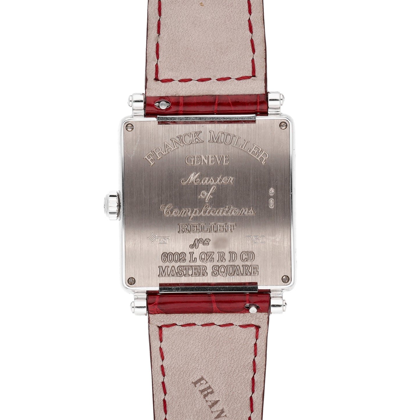 Franck Muller Master Square 18k White Gold Quartz Ladies Watch 6002 L QZ R D CD