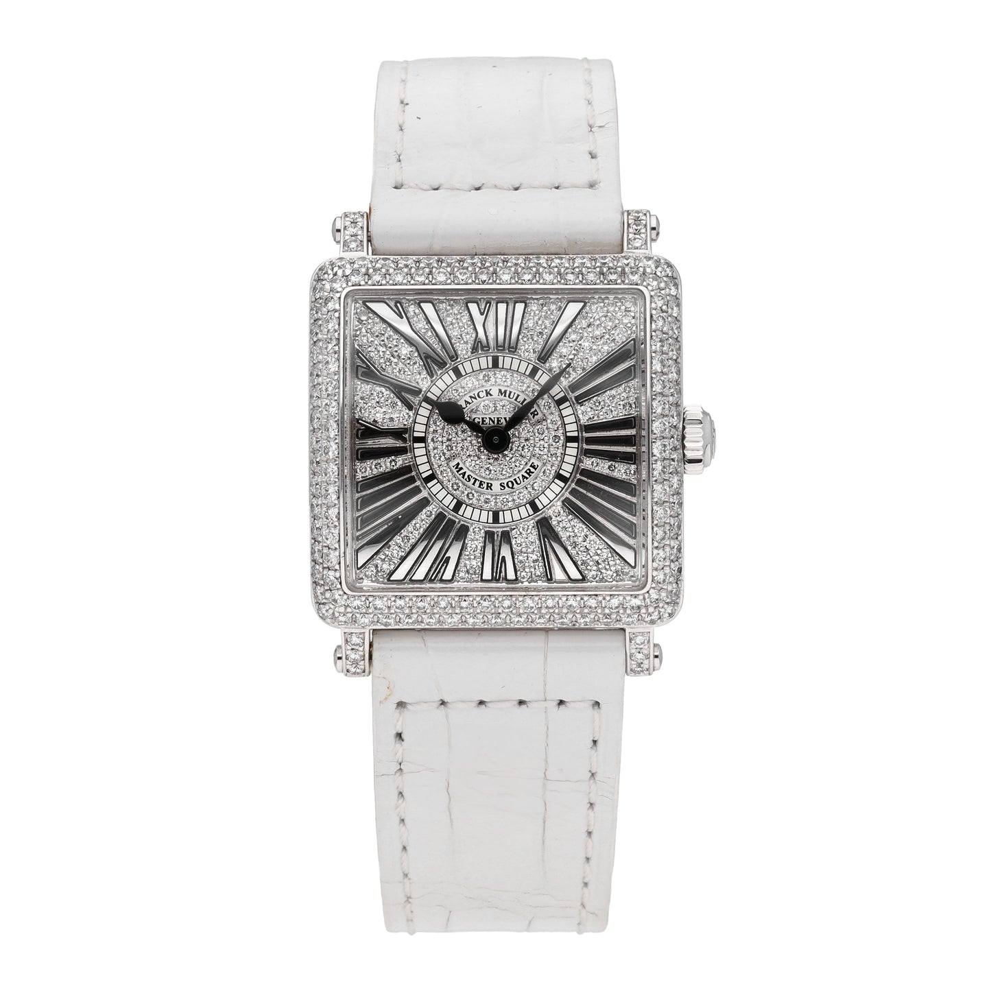 Franck Muller Master Square 18k White Gold Quartz Ladies Watch 6002 S QZ R D CD