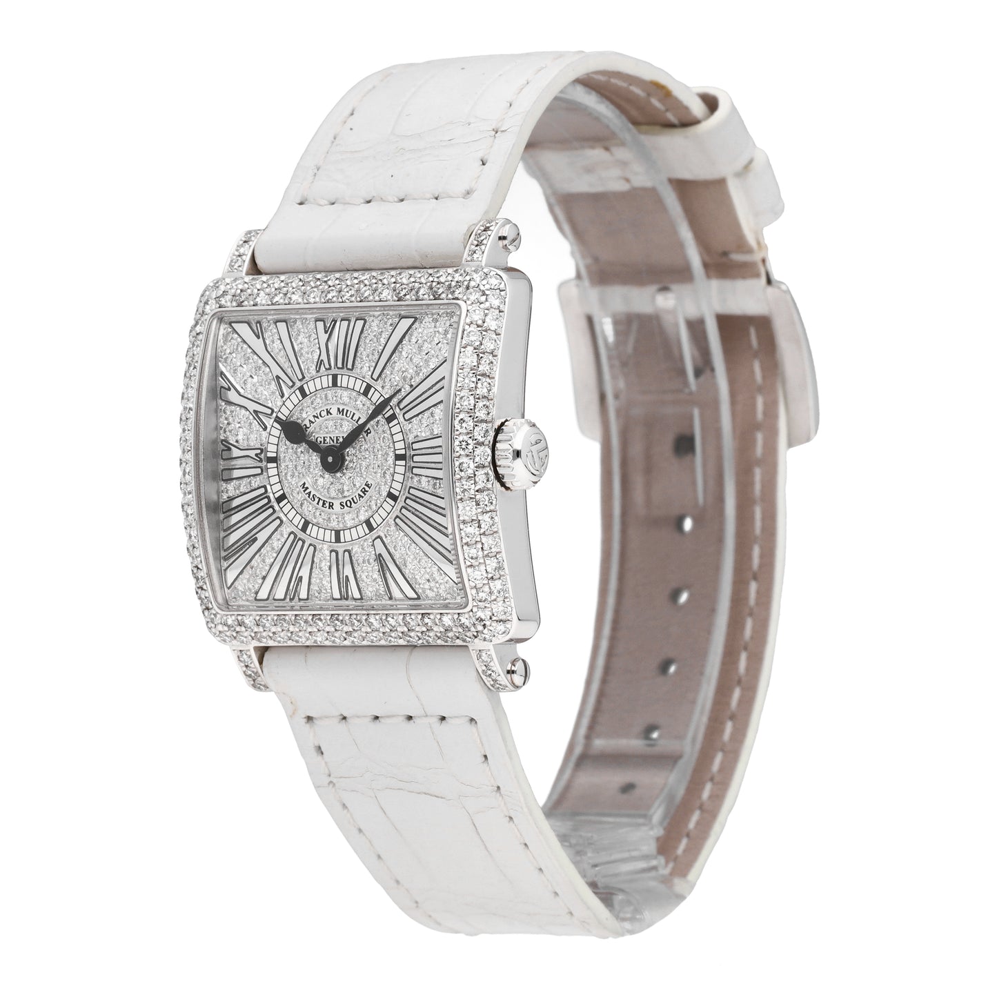Franck Muller Master Square 18k White Gold Quartz Ladies Watch 6002 S QZ R D CD