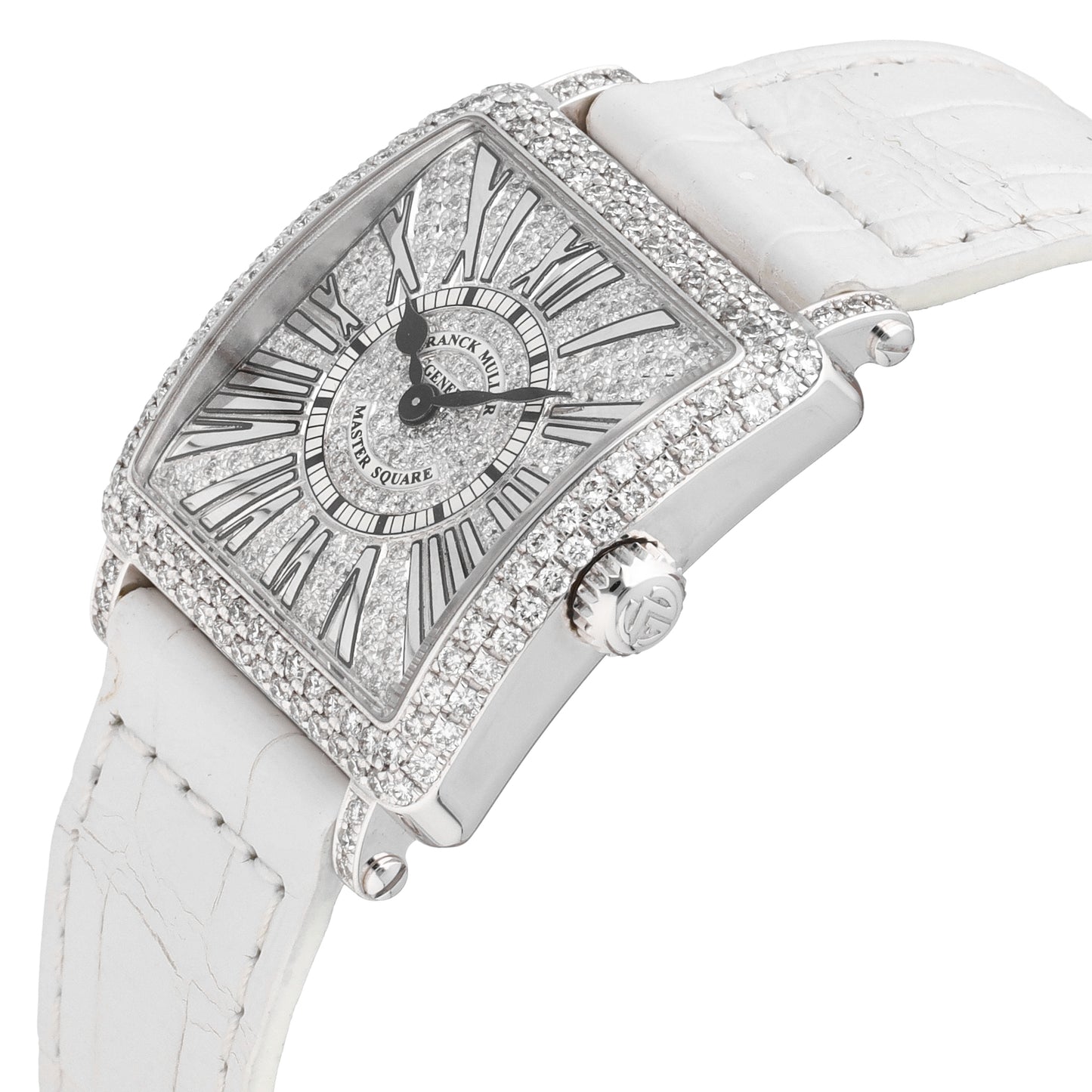 Franck Muller Master Square 18k White Gold Quartz Ladies Watch 6002 S QZ R D CD