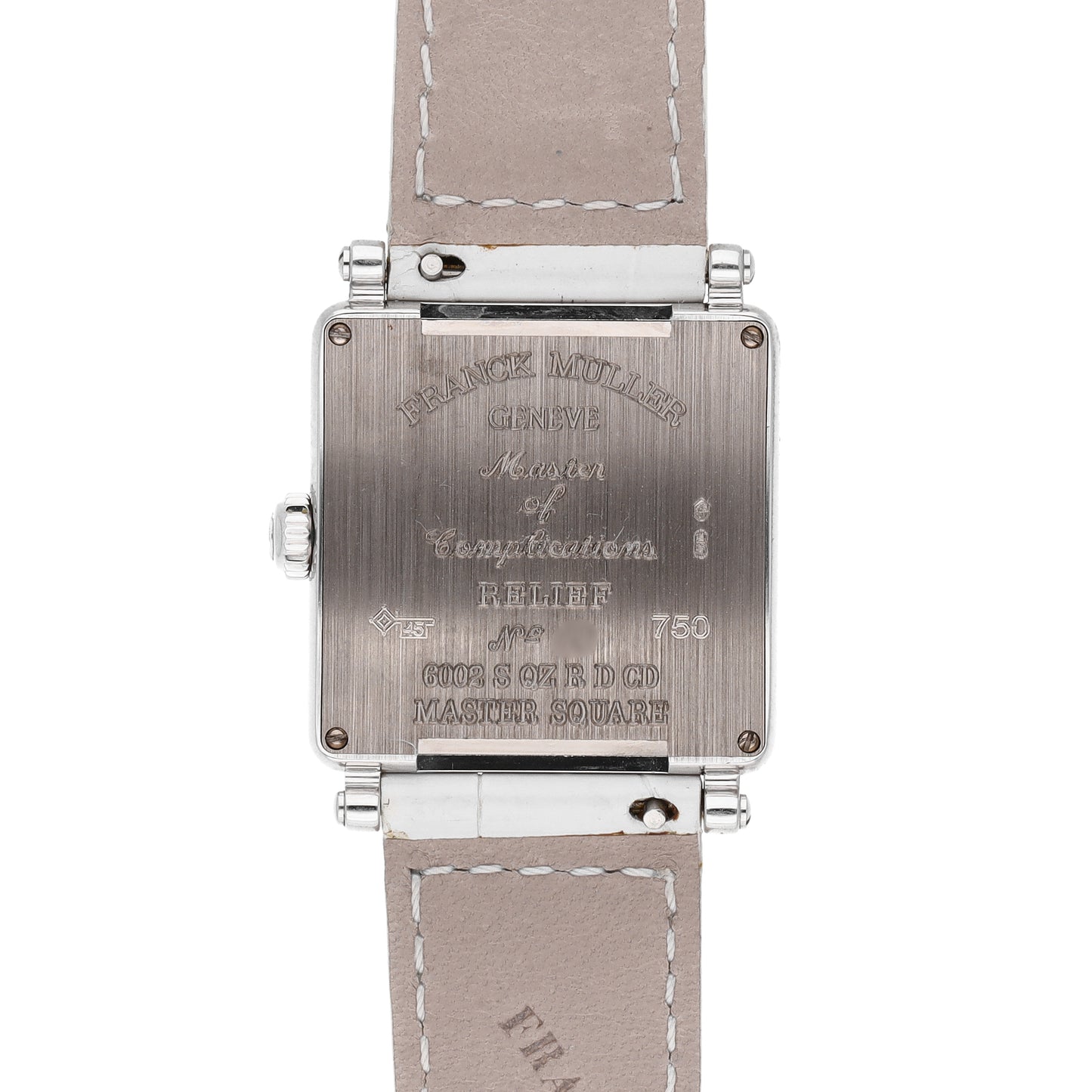 Franck Muller Master Square 18k White Gold Quartz Ladies Watch 6002 S QZ R D CD