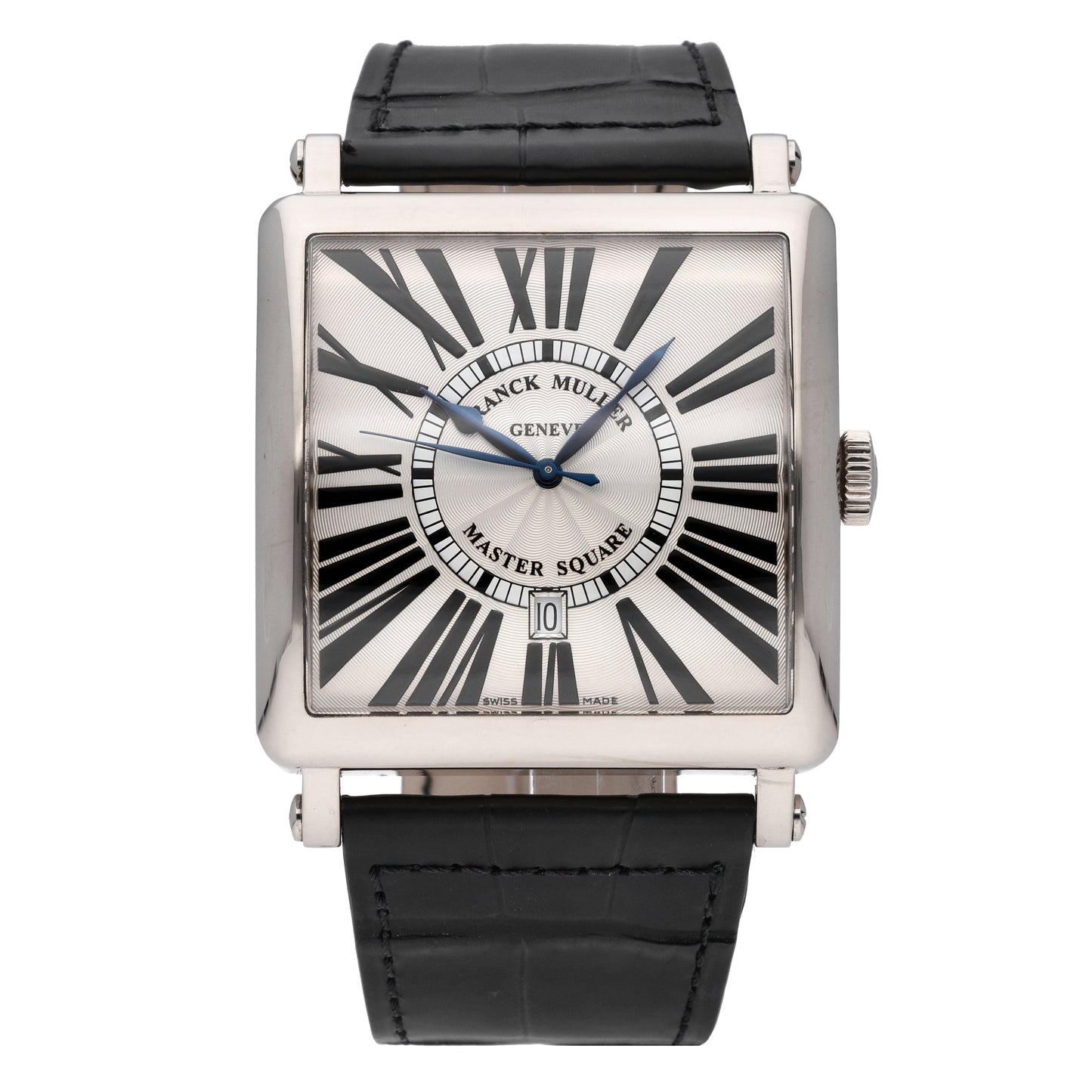 Franck Muller Master Square Date 18k White Gold Automatic Men Watch 6000 K SC DT