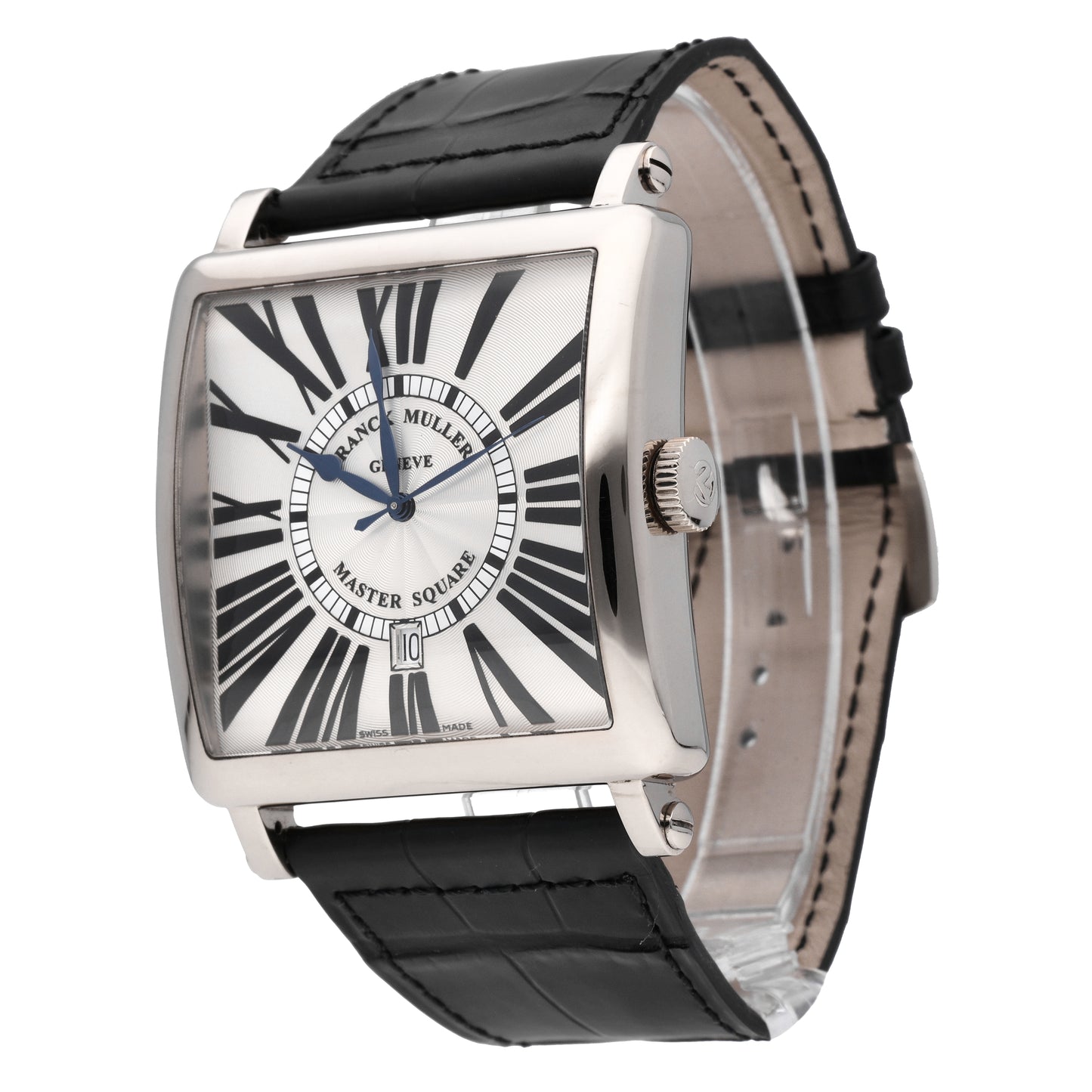 Franck Muller Master Square Date 18k White Gold Automatic Men Watch 6000 K SC DT