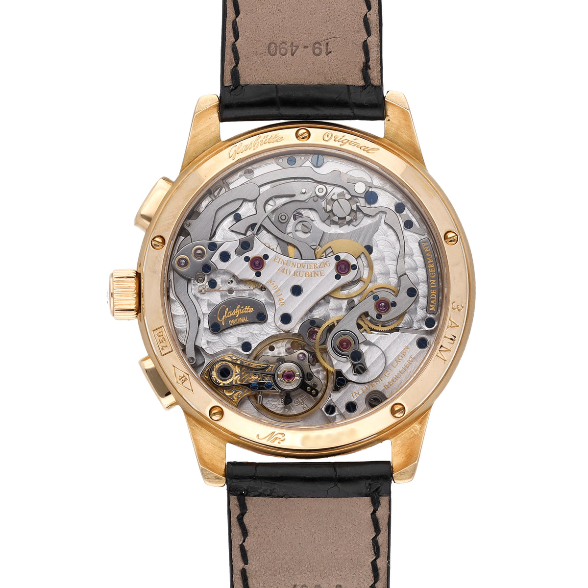 Glashütte Original PanoGraph 18k Rose Gold Manual-Wind Mens Watch 61-01-01-01-04