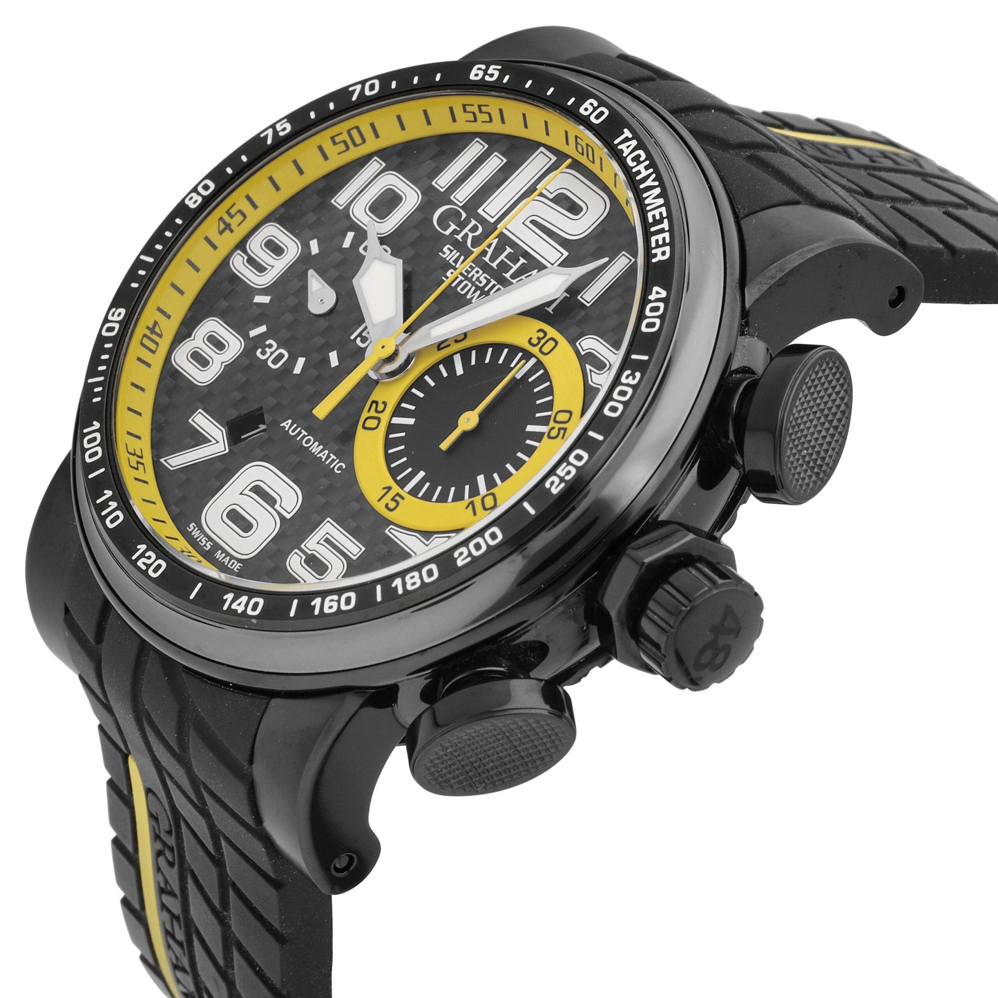Graham Silverstone Stowe Racing Yellow D 48mm Auto Men's Watch 2BLDC.B28A.K66N