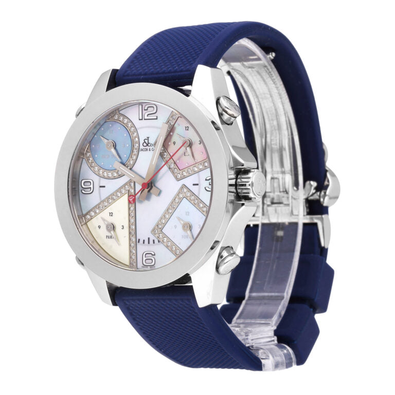 Jacob & Co. Five Time Zone MOP Dial 40mm Quartz Watch