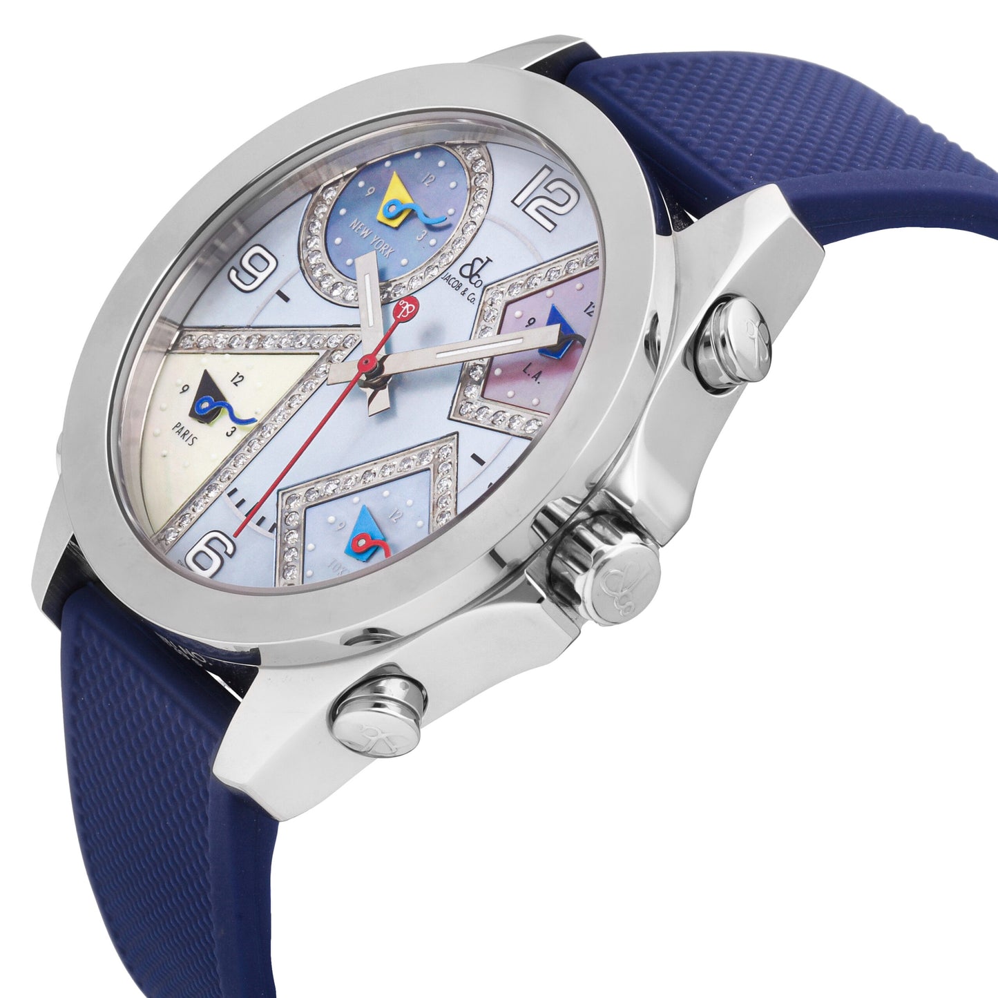 Jacob & Co. Five Time Zone Stainless Steel MOP Dial 40mm Quartz Watch