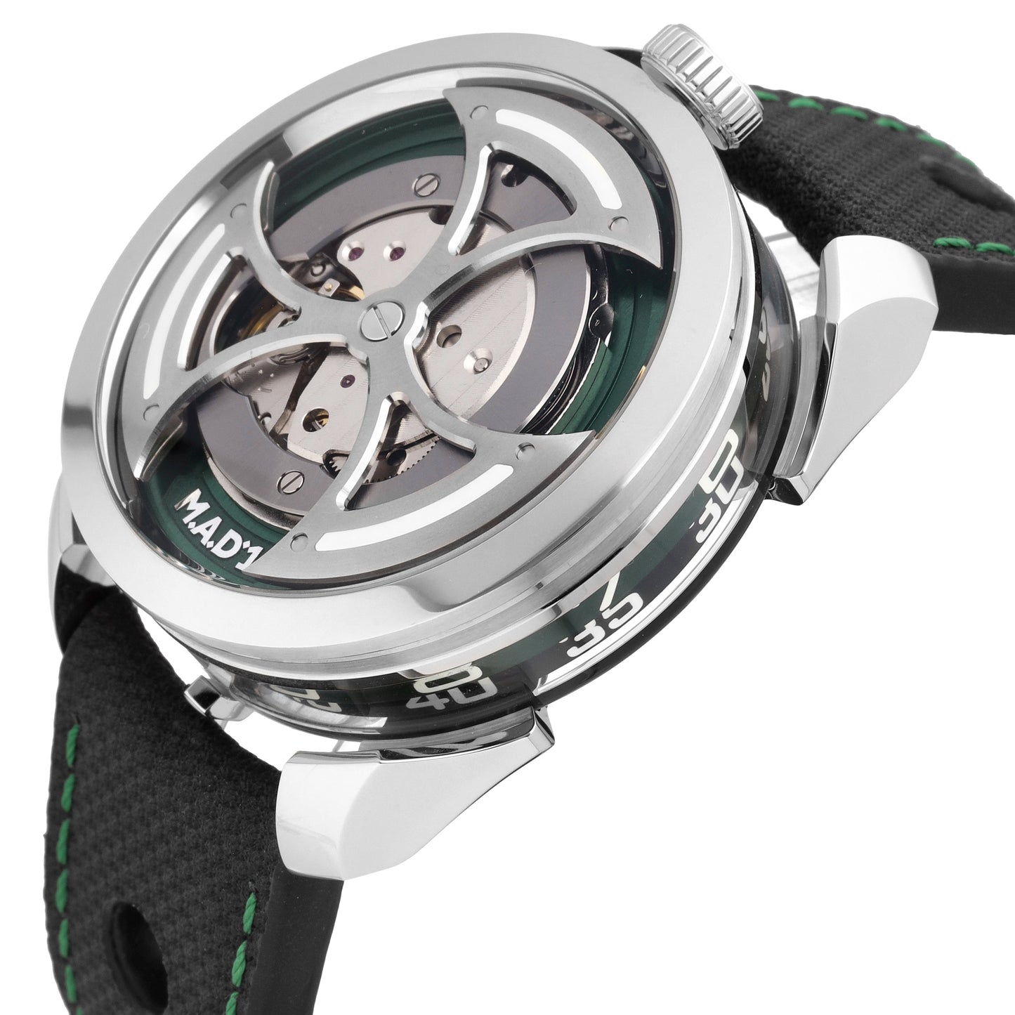 MB&F Editions 1 Green Stainless Steel 42mm Automatic Men's Watch M.A.D 1 GREEN