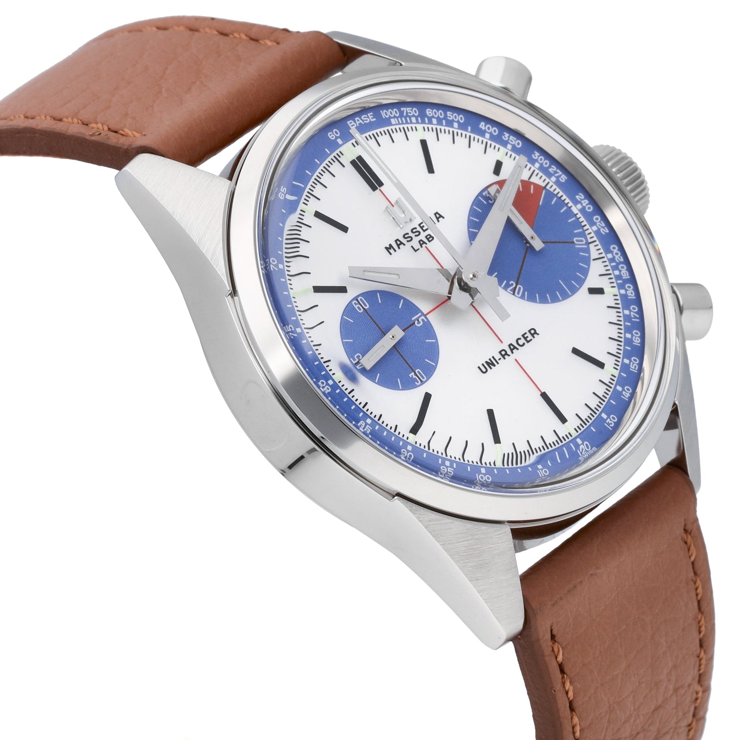 Massena Lab Uni-Racer Rally Silver Dial 39mm Manual-Wind Men's Watch UR-001-RAL