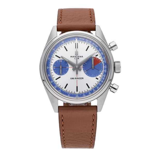 Massena Lab Uni-Racer Rally Silver Dial 39mm Manual-Wind Men's Watch UR-001-RAL