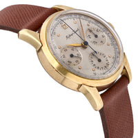 Mathey-Tissot Vintage Chronograph 14k Gold Triple Register Manual Wind Men Watch