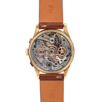 Mathey-Tissot Vintage Chronograph 14k Gold Triple Register Manual Wind Men Watch