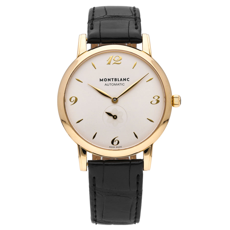 Montblanc Star 18k Yellow Gold Silver Dial 39mm Automatic Men's Watch 107116