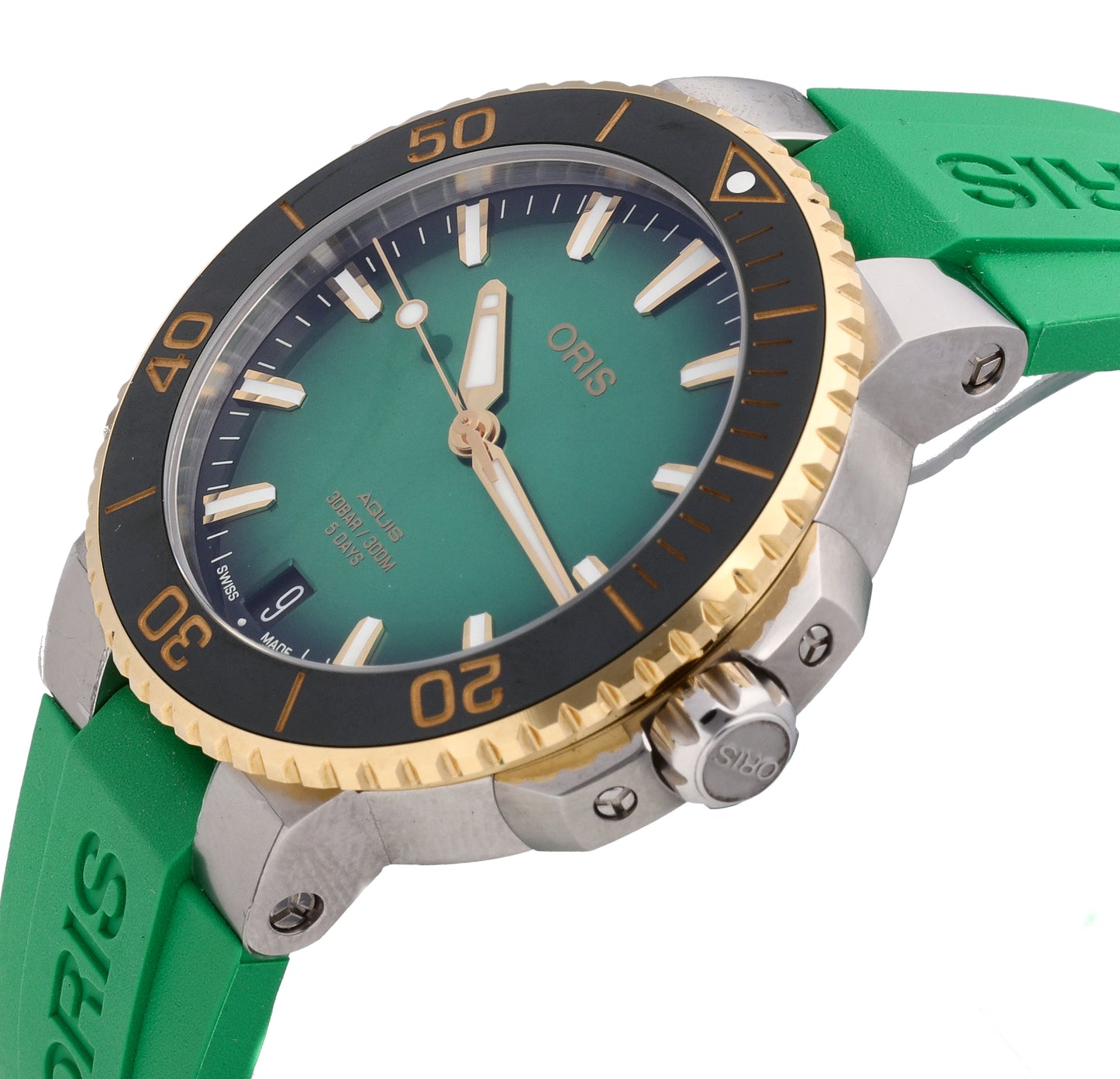 Oris Aquis Date Calibre 400 Green Dial 41.5mm Automatic Mens Watch 0140077696357