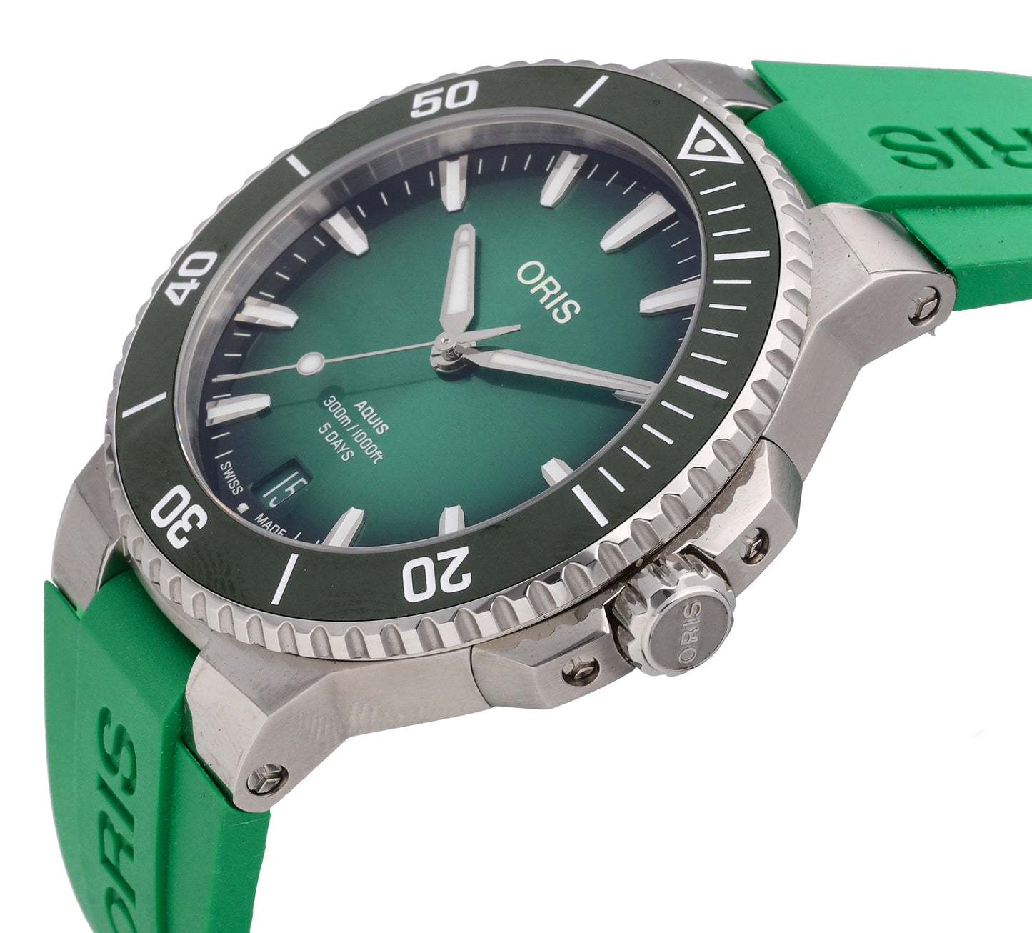 Oris Aquis Date Calibre 400 Green Dial 43.5mm Automatic Mens Watch 0140077904157