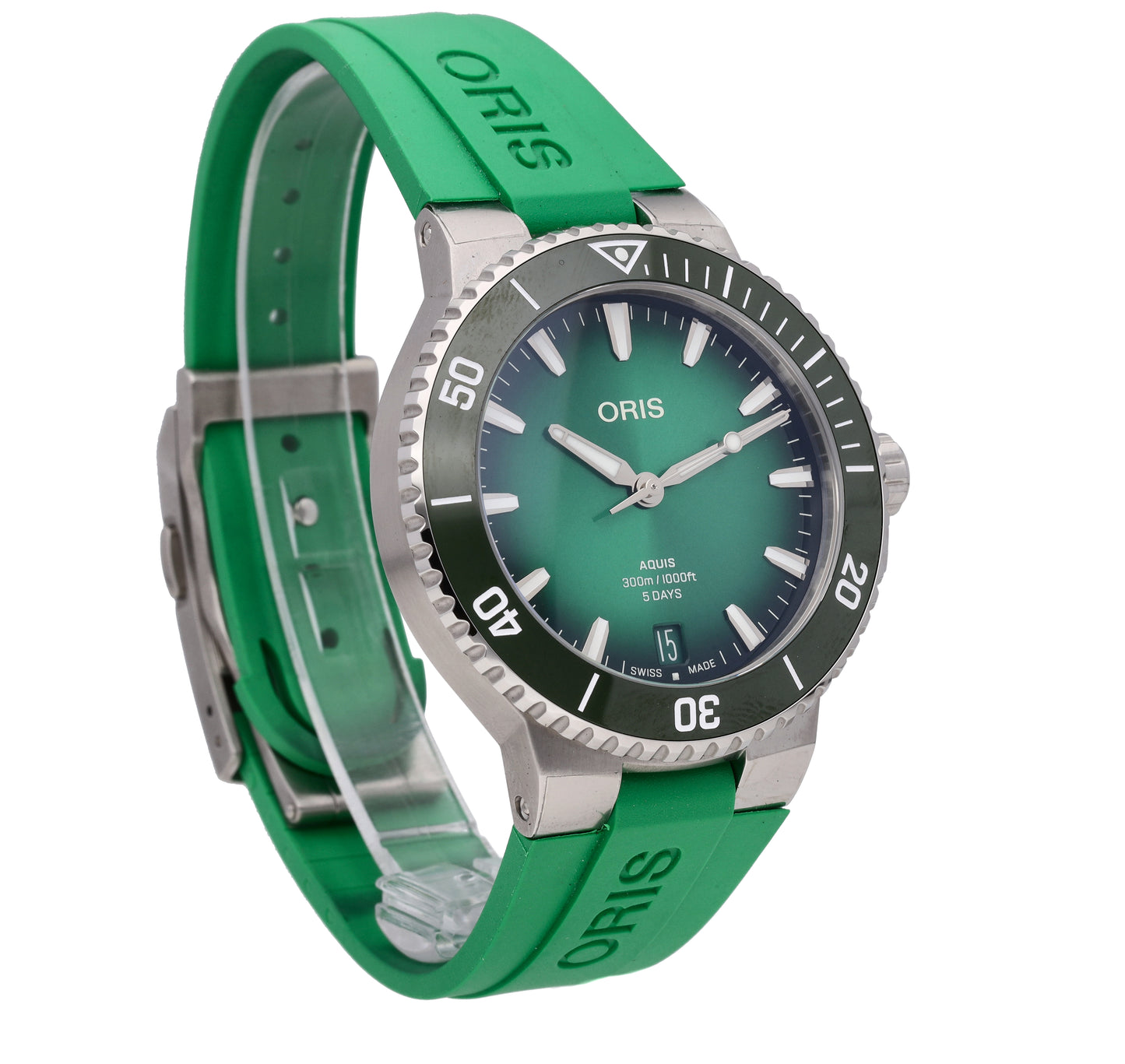 Oris Aquis Date Calibre 400 Green Dial 43.5mm Automatic Mens Watch 0140077904157