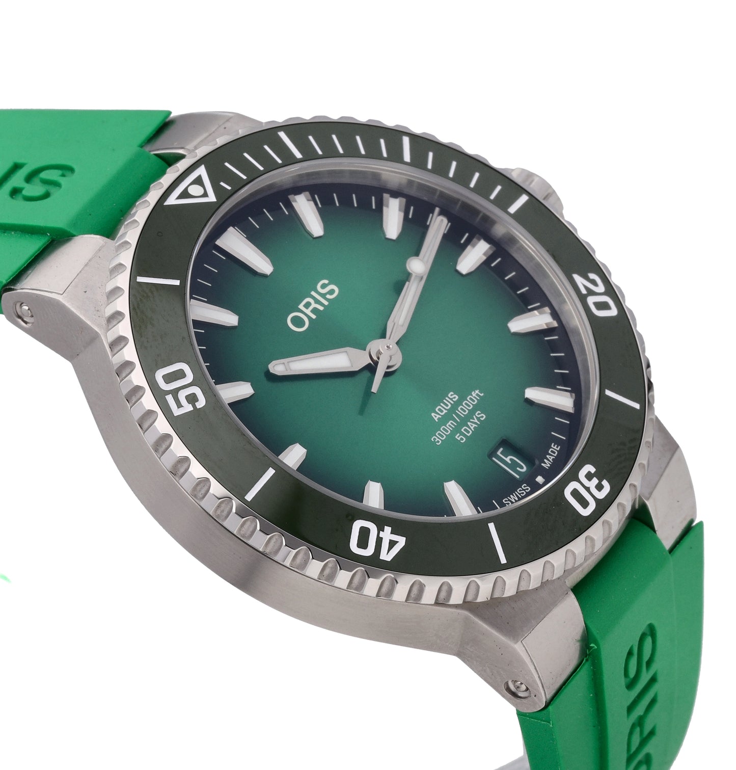 Oris Aquis Date Calibre 400 Green Dial 43.5mm Automatic Mens Watch 0140077904157