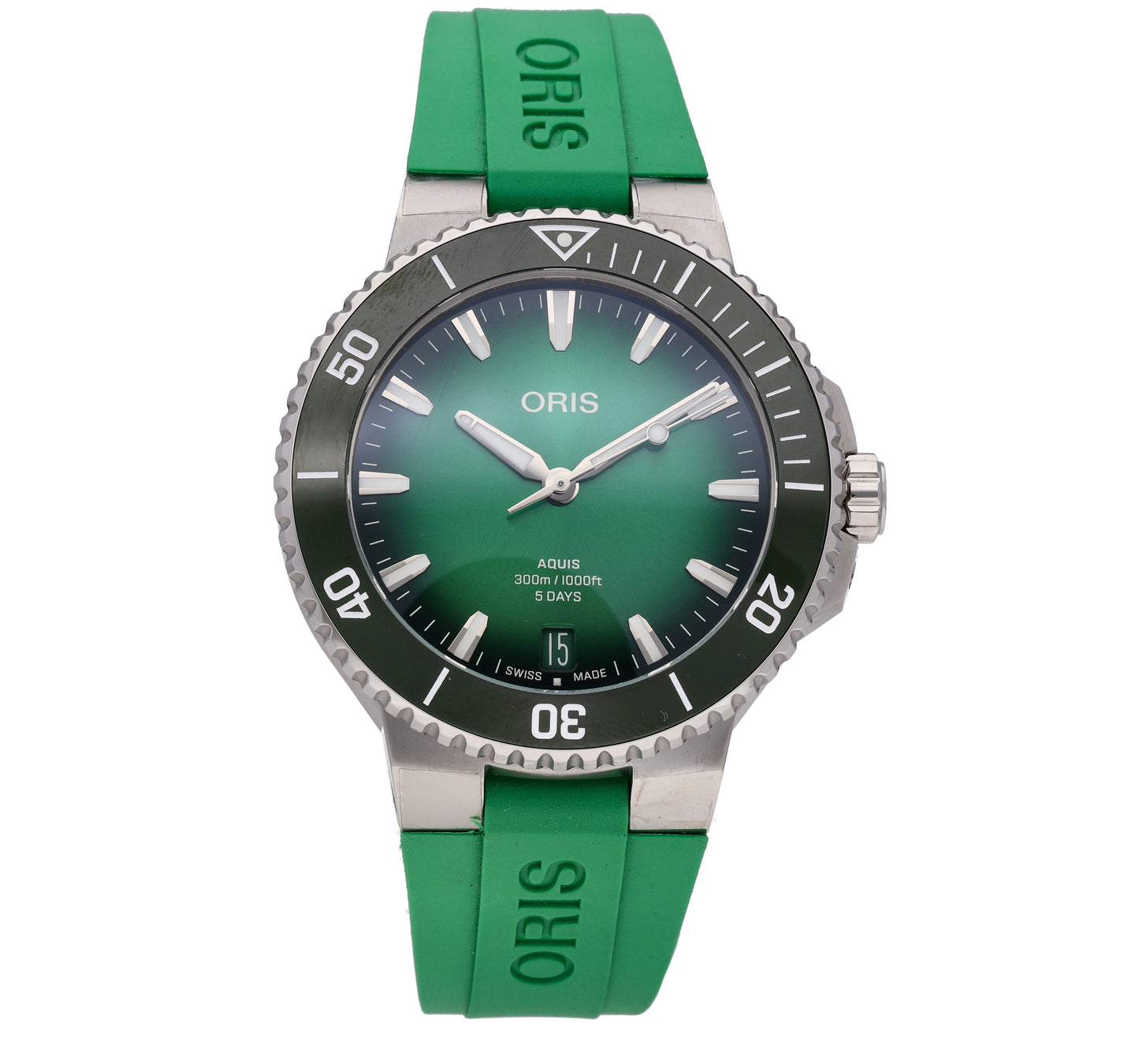 Oris Aquis Date Calibre 400 Green Dial 43.5mm Automatic Mens Watch 0140077904157