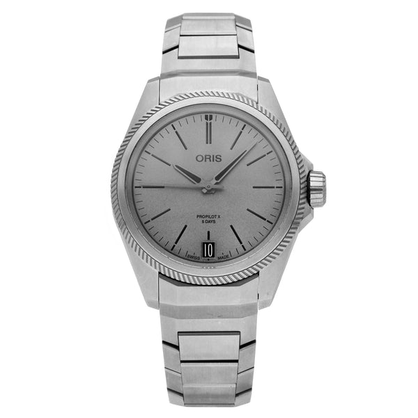Oris Pro Pilot X Calibre 400 Grey Dial 39mm Automatic Men Watch 01 400 7778 7153