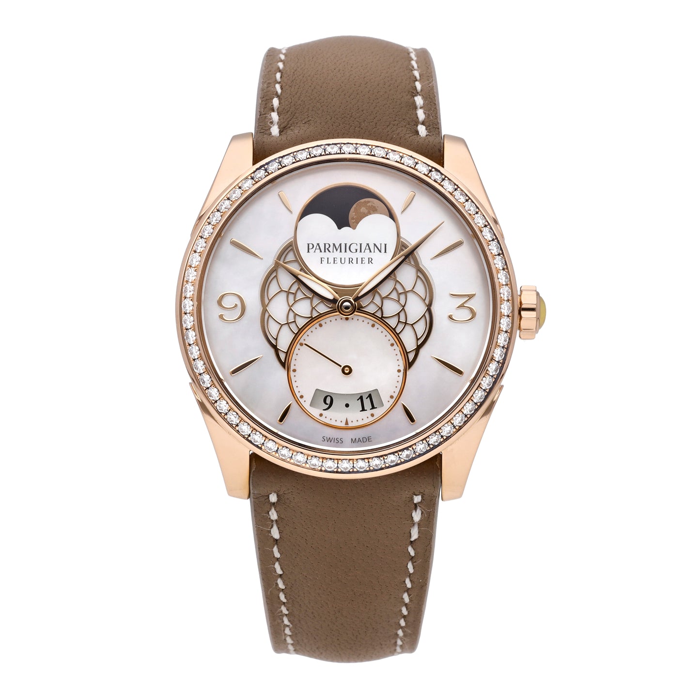 Parmigiani Tonda Selene 18k Rose Gold Auto Ladies Watch PFC810-1510020-HC6181