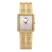 Piaget Protocole 18k Yellow Gold MOP Dial 25mm Quartz Ladies Watch 8154