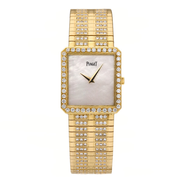 Piaget Protocole 18k Yellow Gold MOP Dial 25mm Quartz Ladies Watch 8154