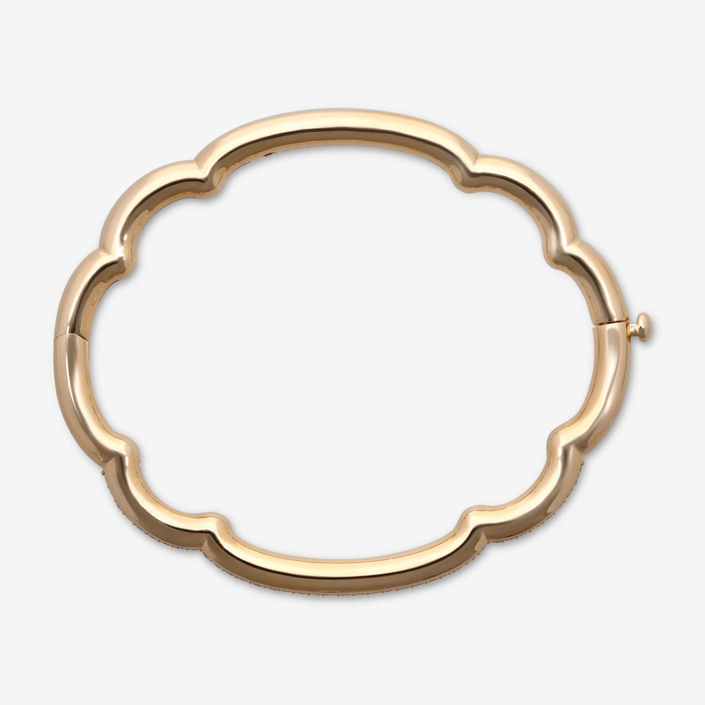 Roberto Coin Cialoma 18k Rose Gold Diamond Cloud Bangle Bracelet 7773574AXBAX