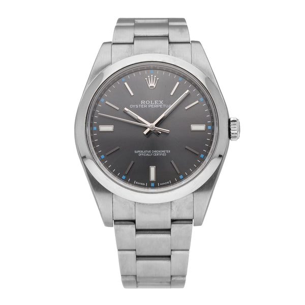Rolex Oyster Perpetual Grey Dial 39mm Automatic Men's Watch 114300