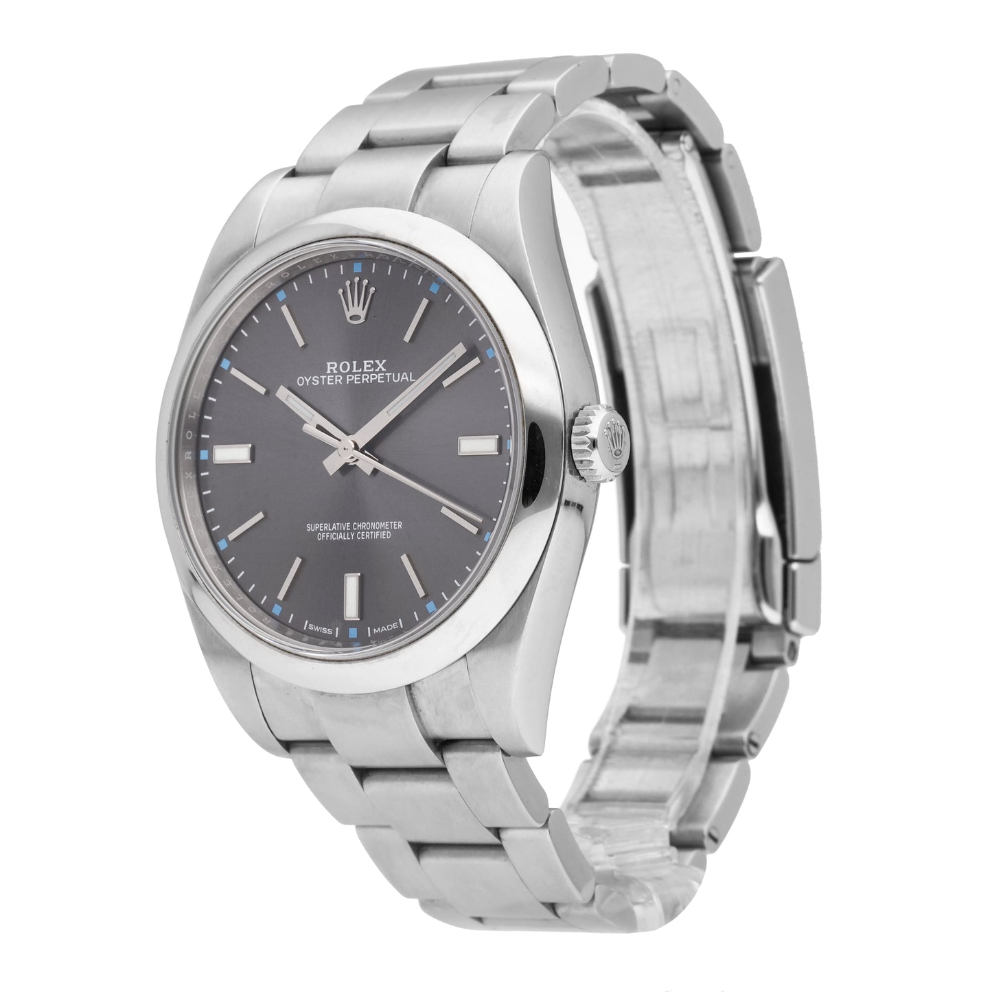 Rolex Oyster Perpetual Grey Dial 39mm Automatic Men's Watch 114300