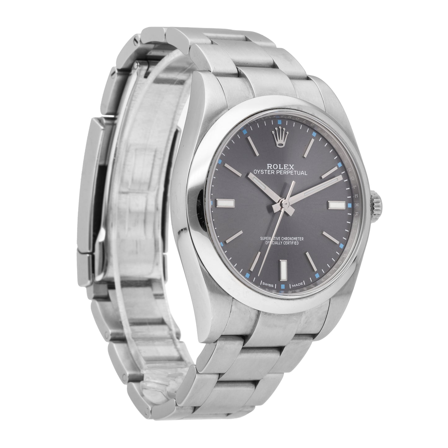 Rolex Oyster Perpetual Grey Dial 39mm Automatic Men's Watch 114300