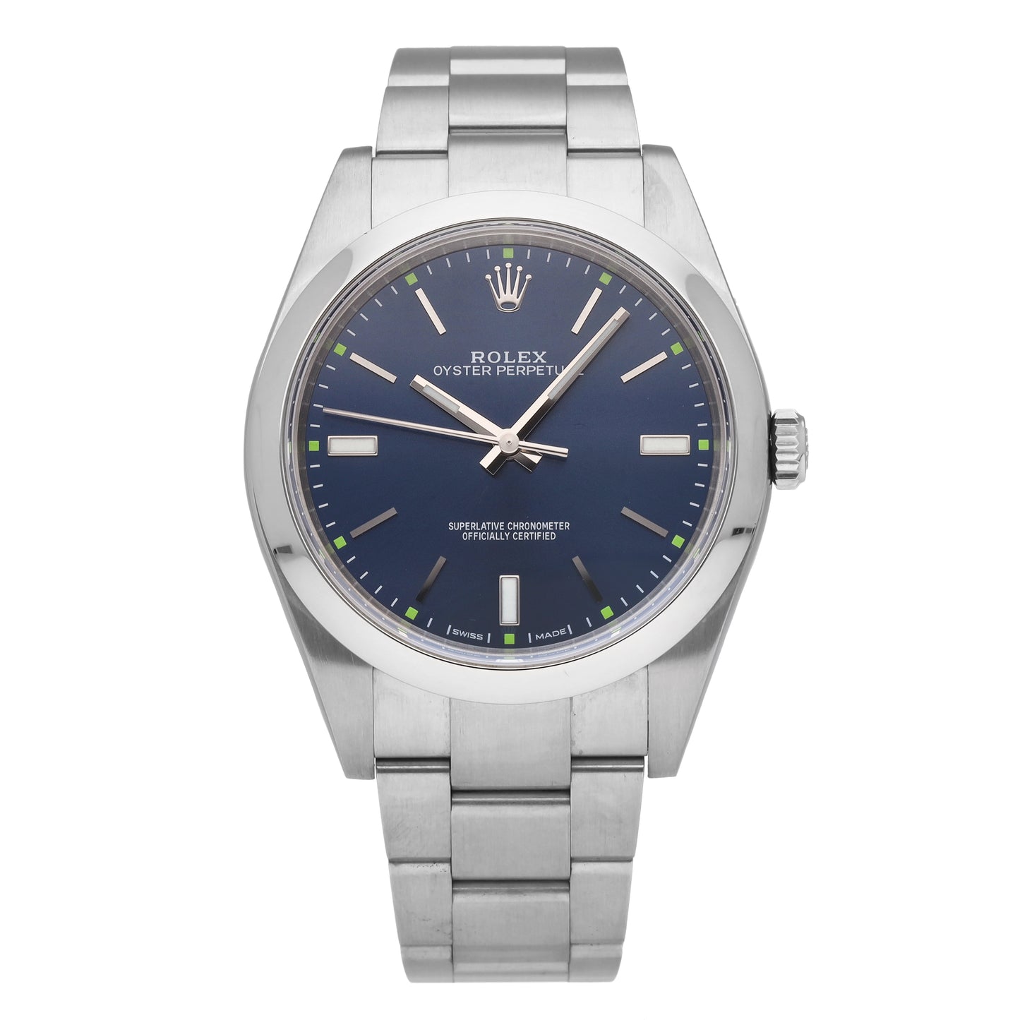 Rolex Oyster Perpetual Blue Dial 39mm Automatic Men's Watch 114300