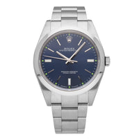 Rolex Oyster Perpetual Blue Dial 39mm Automatic Men's Watch 114300