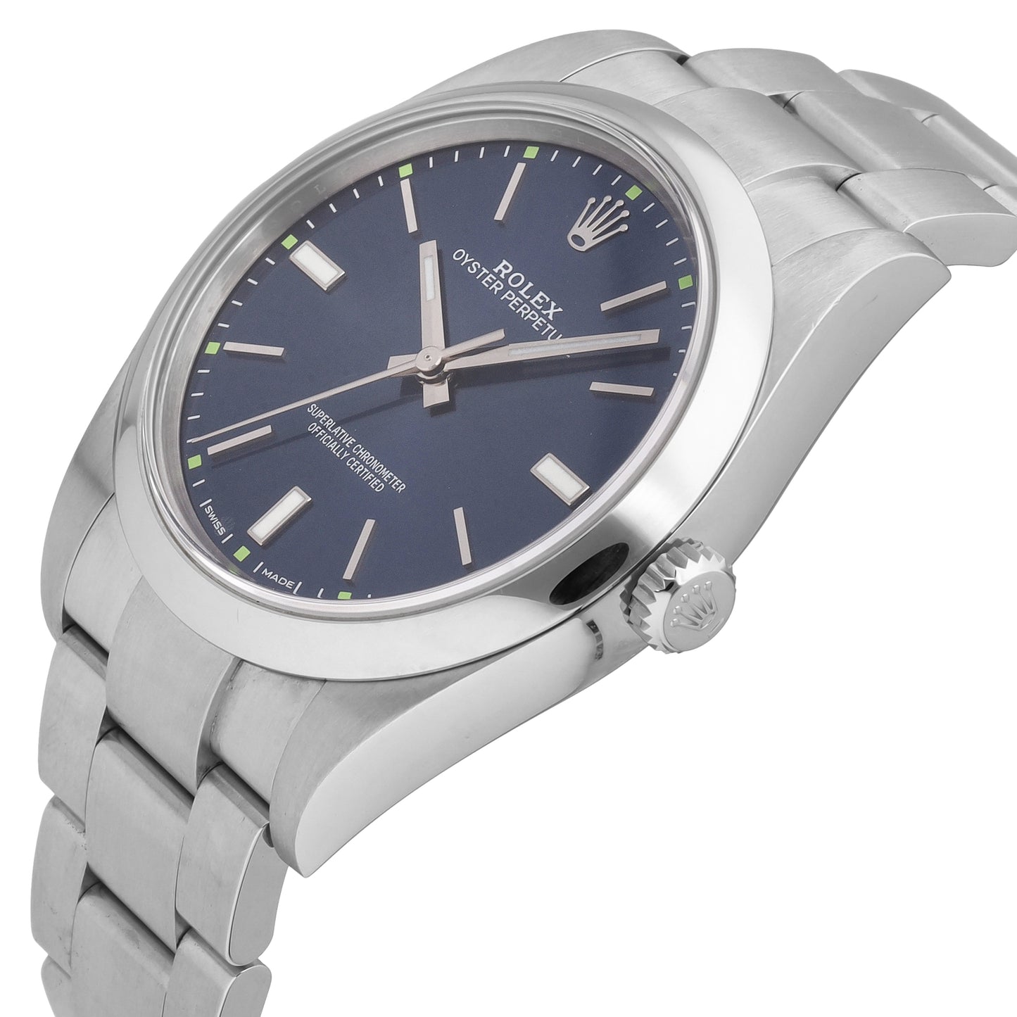 Rolex Oyster Perpetual Blue Dial 39mm Automatic Men's Watch 114300