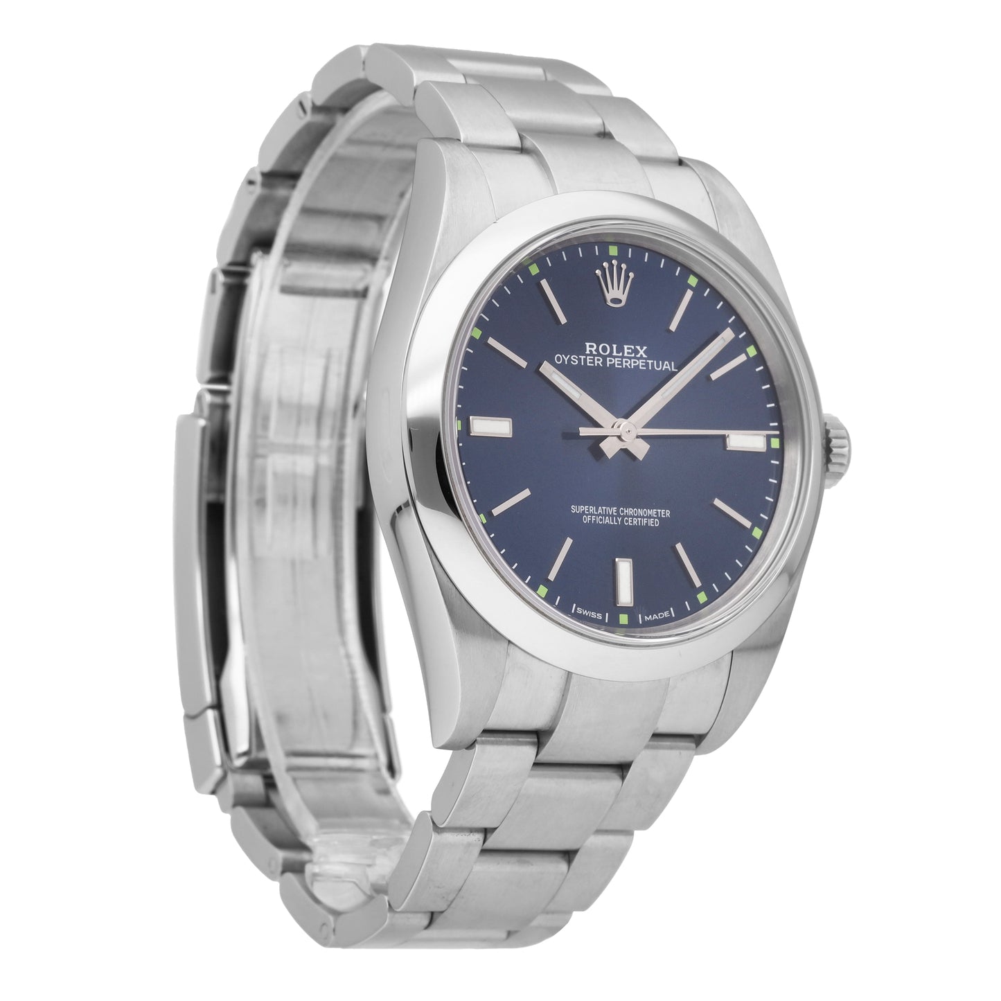 Rolex Oyster Perpetual Blue Dial 39mm Automatic Men's Watch 114300