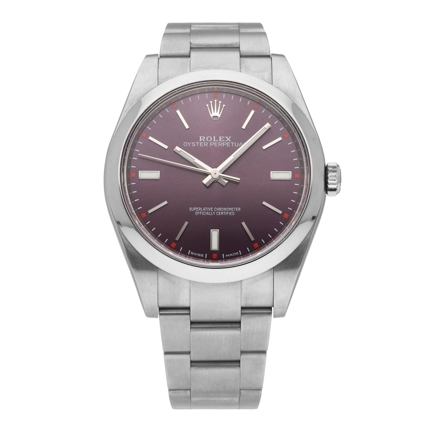 Rolex Oyster Perpetual Purple Dial 39mm Automatic Men's Watch 114300