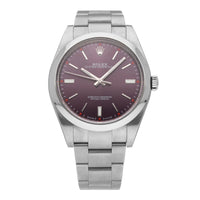 Rolex Oyster Perpetual Purple Dial 39mm Automatic Men's Watch 114300