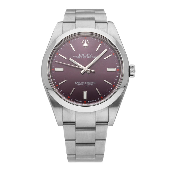 Rolex Oyster Perpetual Purple Dial 39mm Automatic Men's Watch 114300