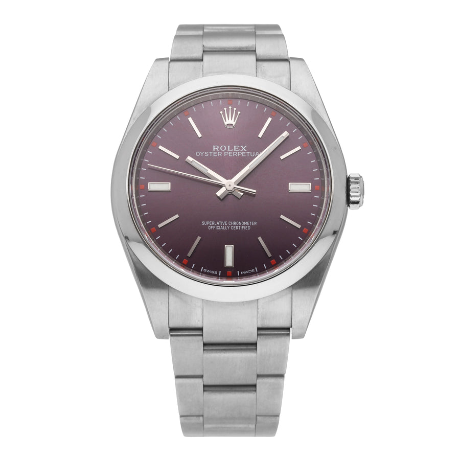 Rolex Oyster Perpetual Purple Dial 39mm Automatic Men's Watch 114300
