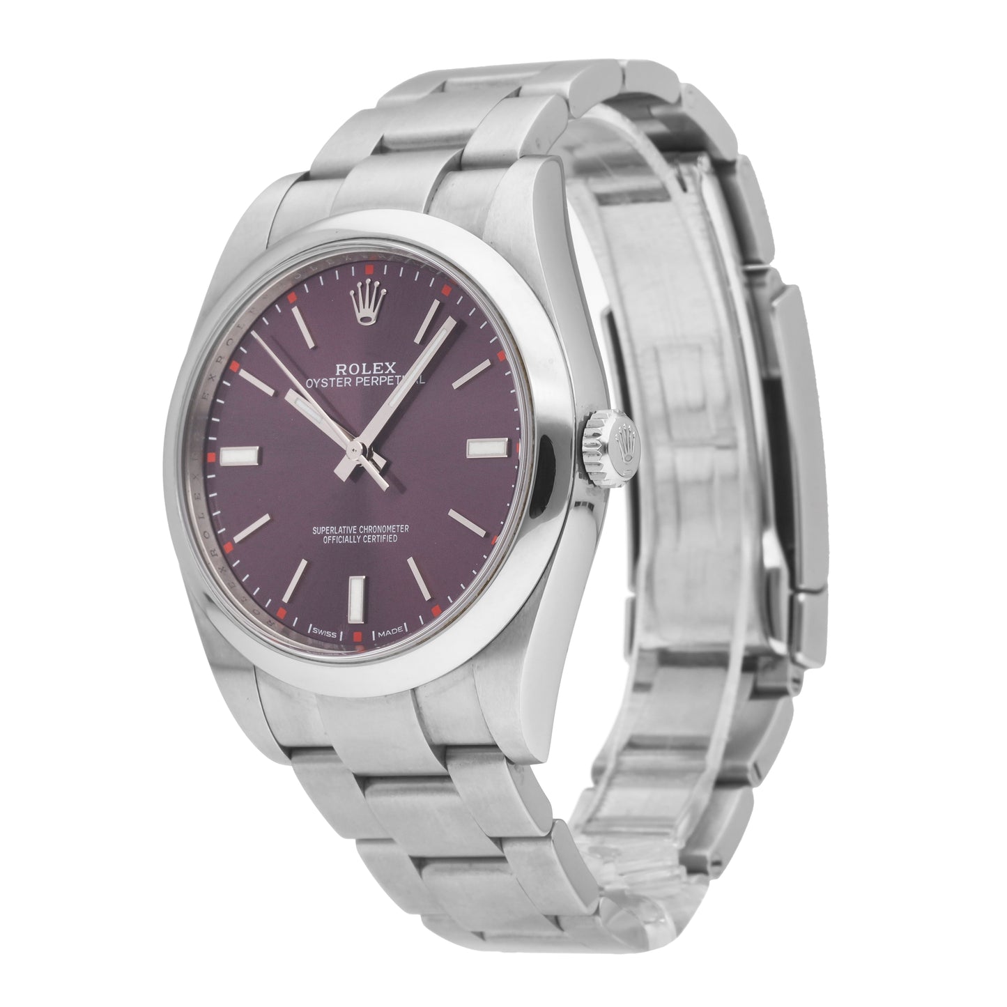 Rolex Oyster Perpetual Purple Dial 39mm Automatic Men's Watch 114300