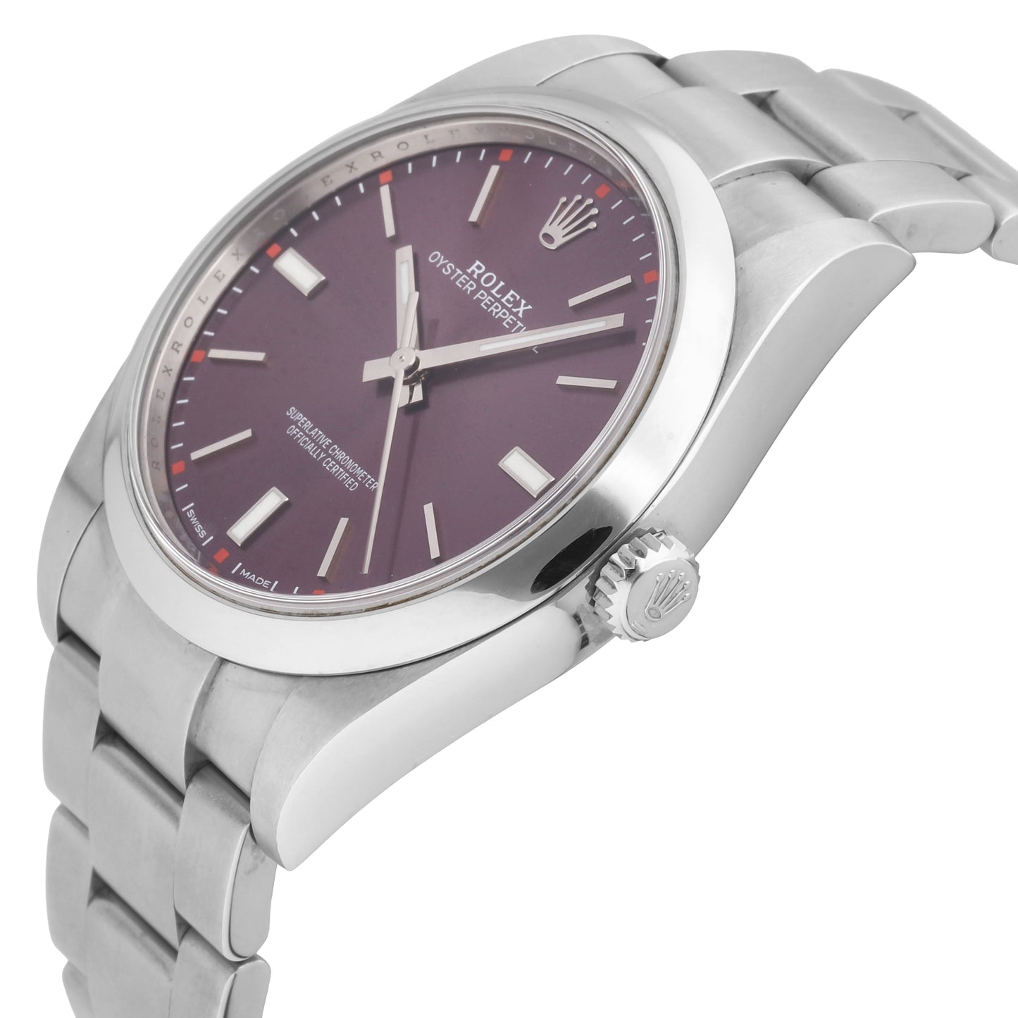 Rolex Oyster Perpetual Purple Dial 39mm Automatic Men's Watch 114300