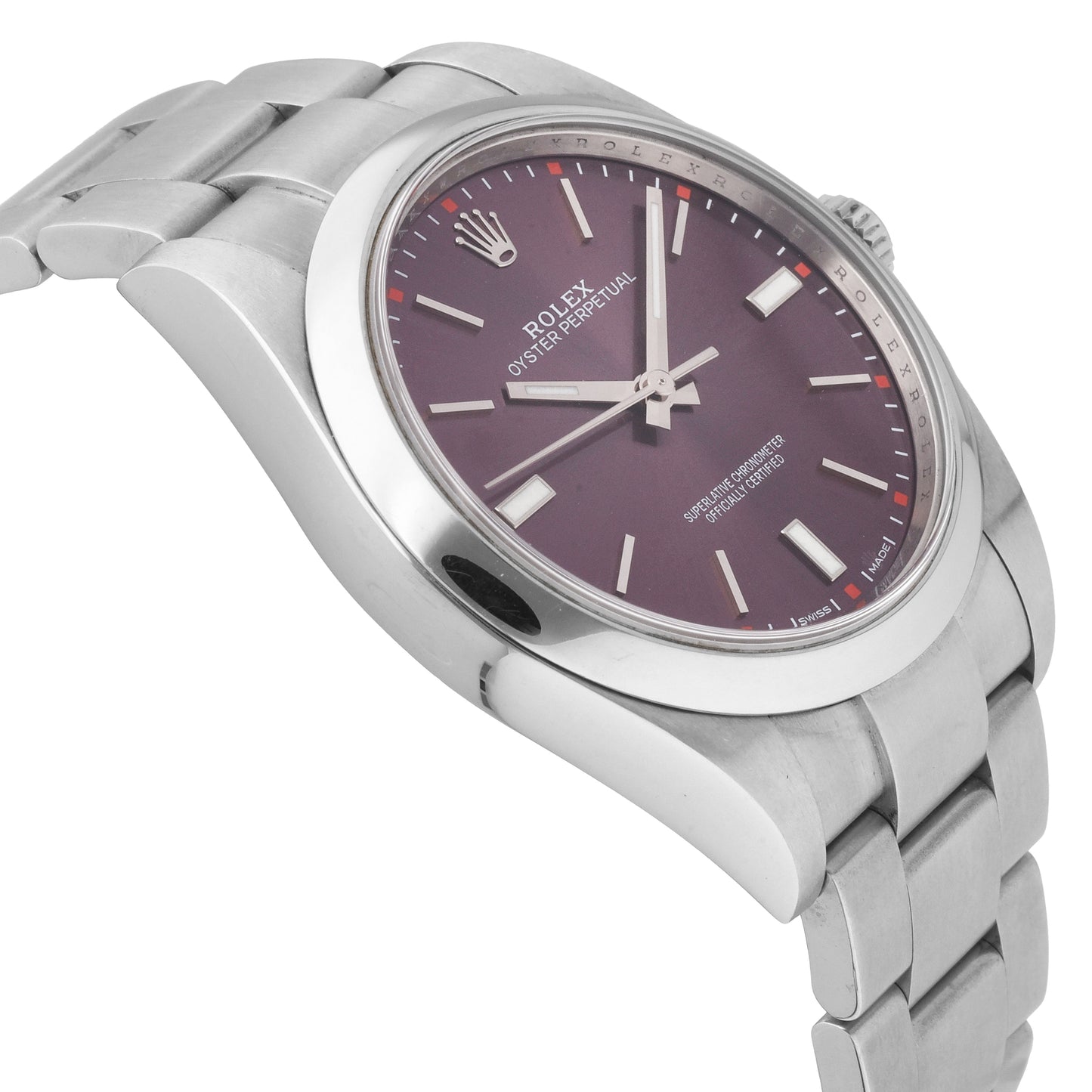 Rolex Oyster Perpetual Purple Dial 39mm Automatic Men's Watch 114300