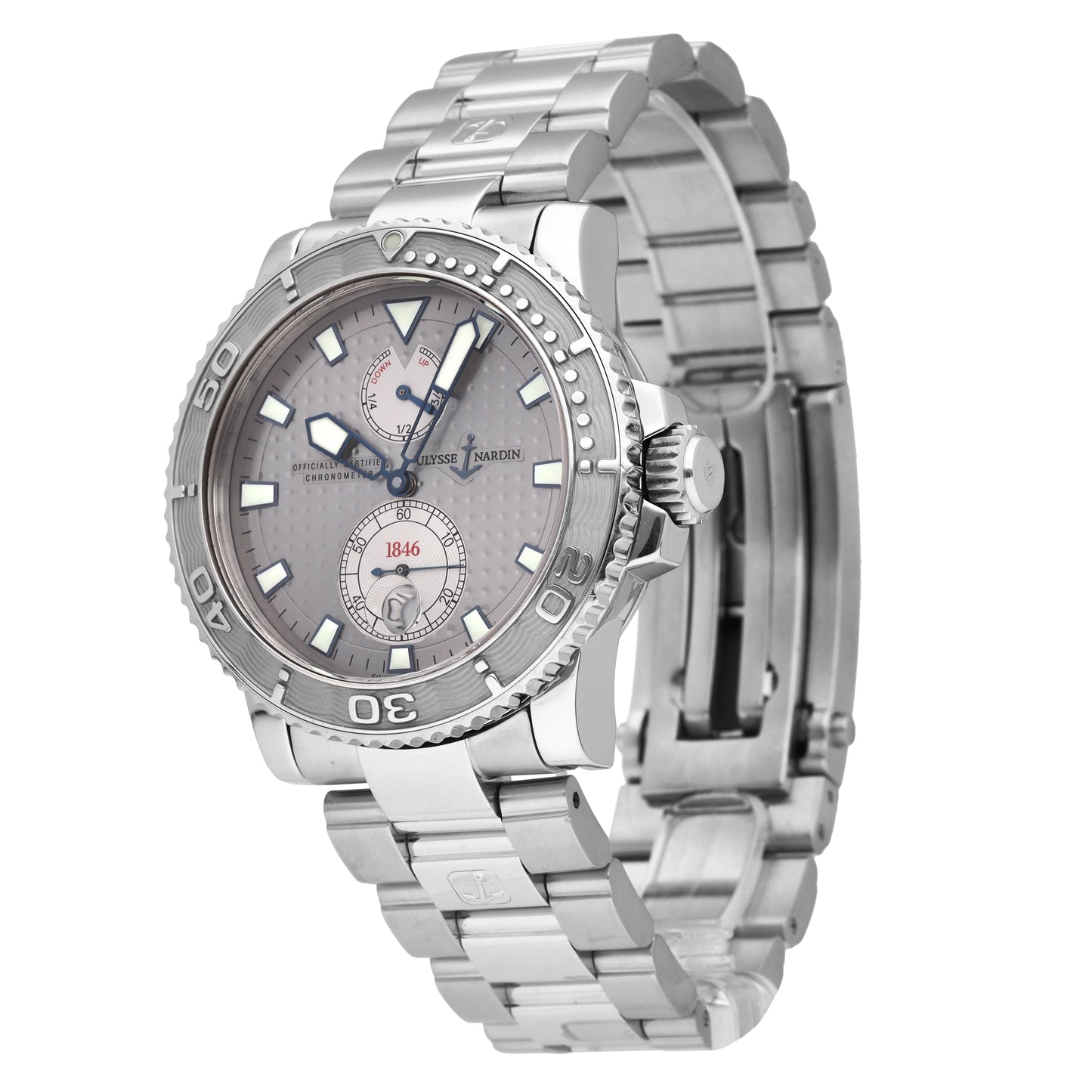 Ulysse Nardin Maxi Marine Diver Grey Dial 42.7mm Automatic Men Watch 263-33-3/91