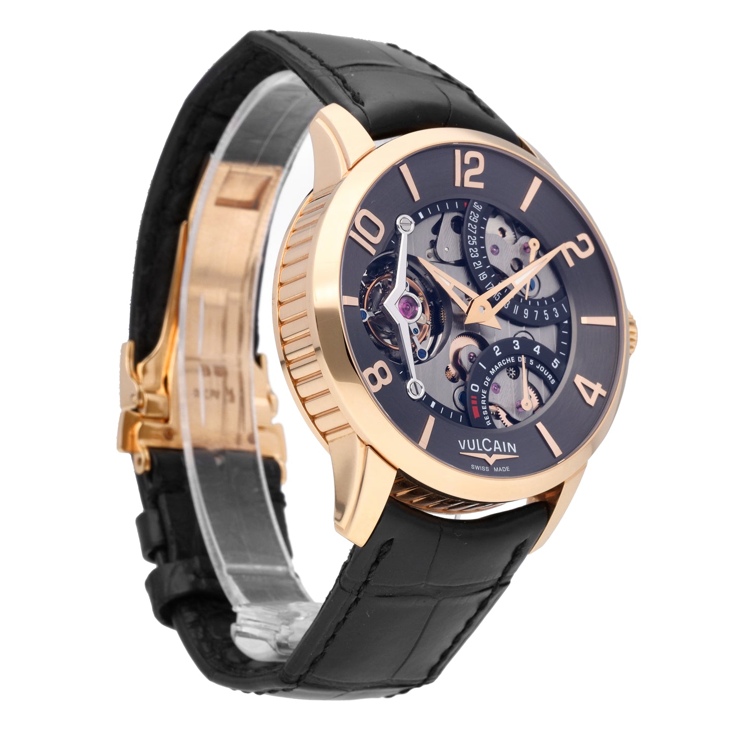 Vulcain Tourbillon LE 18k Rose Gold 42mm Manual-Wind Men Watch 620565Q18.BGK101